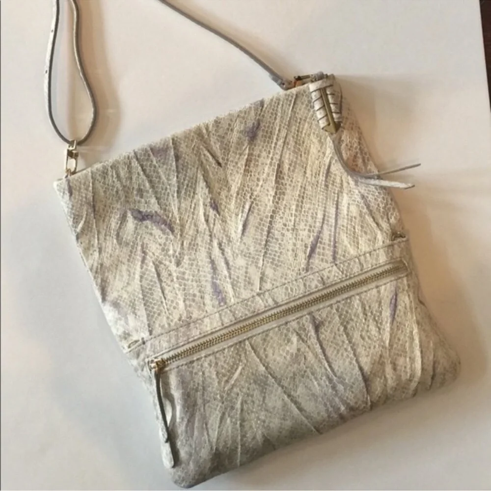 Stella & Dot Snakeskin-Print Wristlet Clutch in Beige and Taupe
